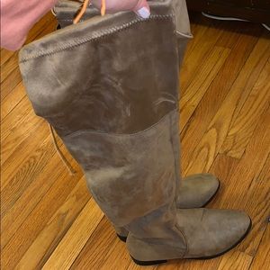 Thigh High Vegan Suede Boots